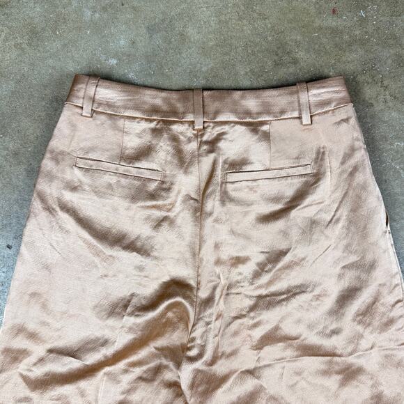 Banana Republic Brigitte Satin Wide Leg Pants Casita Pink‎ Luxe Blend Size 2 - Picture 4 of 12